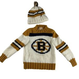 Handmade Boston Bruins‎ Knit Sweater Hat Set Child 4–5 Unisex